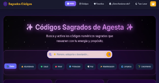 Página web de ejemplo para Sagrados Códigos
